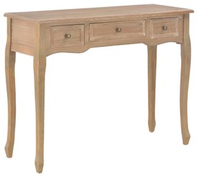 280047  dressing console table with 3 drawers brown
