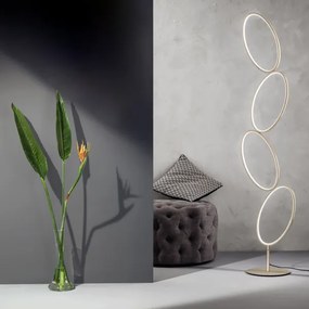 Piantana Led RICE in metallo e diffusore in acrilico Oro H166 cm