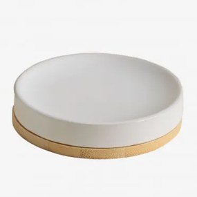 Portasapone in ceramica e bambù Elvan Bianco - Sklum