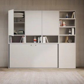 Letto NABOR singolo a scomparsa Bianco Frassino Composizione E