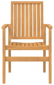 Sedie da Giardino Impilabili 8 pz 56,5x57,5x91 cm Massello Teak