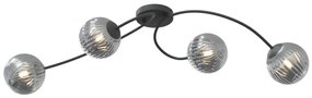 Lampadario a plafone VIBRA 4xE14/10W/230V nero/grigio