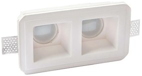 Portafaretto GU10 e MR16 in Gesso Pitturabile Rettangolare 118x213mm per Doppia Lampadina