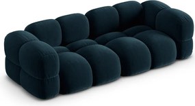 Divano blu scuro con rivestimento in velluto 250 cm Loretto – Cosmopolitan Design