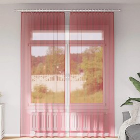 Tende İn Voile Con Passanti 2 Pz Rosso Vino 140x260 Cm /