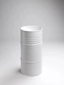 Lavabo da appoggio Artwork tondo in ceramica L 45 x H 90 x P 45 cm bianco lucido