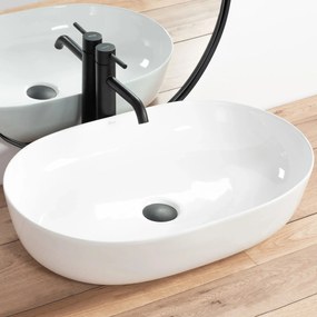 Lavabo da appoggio in ceramica CLEO White-REA