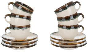 Set 6 tazzine caffè con piattino effetto acqua Ocean