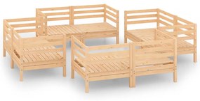 Set Divani da Giardino 8 pz in Legno Massello di Pino