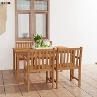 Set da Pranzo per Esterni 5 pz in Legno Massello di Teak 3059935