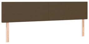 Testiera a led marrone scuro 200x5x78/88 cm in tessuto