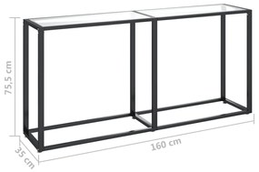 Tavolo Consolle Trasparente 160x35x75,5 cm in Vetro Temperato