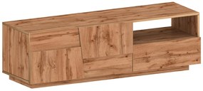 Porta TV PONGO 150 cm - Rovere Wotan, con ante, vano e cassetto