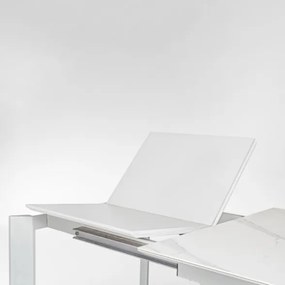Tavolo Da Interno Allungabile 90x160-220 In Acciaio Piano In Ceramica Bianco-Grigio Briva Bizzotto