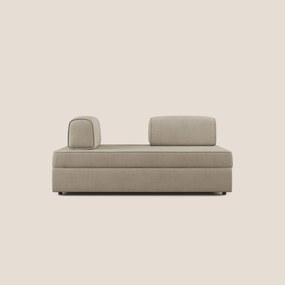 Liberty divano con pouf estraibile e schienali movibili in tessuto morbido impermeabile T02 beige