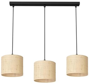 Lampadario a sospensione con filo RATTAN 3xE27/60W/230V rattan