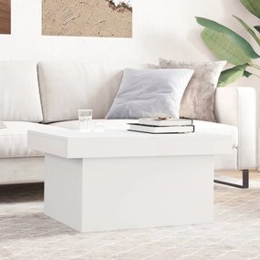 Tavolino Da Salotto Bianco 80x55x40 Cm İn Legno Multistrato /