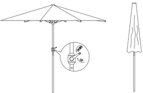 SERTUM - ombrellone da giardino palo centrale rotondo 3 m