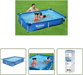 vidaXL Piscina con pareti in PVC e poliestere - Bestway Piscina Steel Pro 221x150x43 cm