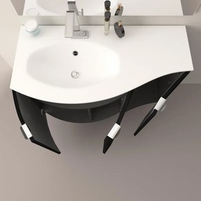 Mobile bagno sospeso con lavabo L 104 x H 70 x P 51 cm grigio grafite per vasca a sinistra Onda