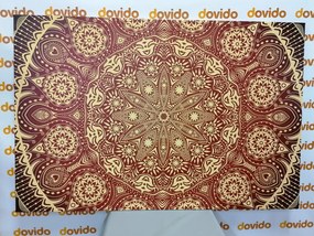 Quadro su tela – Mandala ornamentale con pizzo in bordeaux
