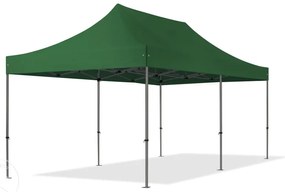 TOOLPORT 3x6m gazebo pieghevole con laterali (finestre panoramiche), PREMIUM acciaio, verde scuro - (600075)