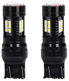 2Pcs LED T20 7443 W21/5W Canbus Lampada per Auto Camion 12V 24V 21 SMD 3030 5W/1.5W 300lm Doppio Filamento 65mm Bianco