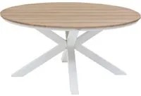 Tavolo da giardino rotondo acacia bianco 111x75 cm Oriengo