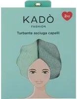 Set 2 asciugamani capelli turbante in microfibra verde