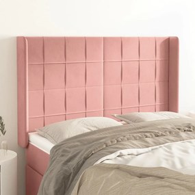 Testiera Ad Orecchio Nera 147x16x118/128 Cm İn Velluto /