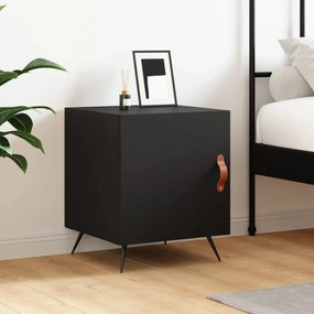 Comodino Nero 40x40x50 Cm İn Legno Multistrato /