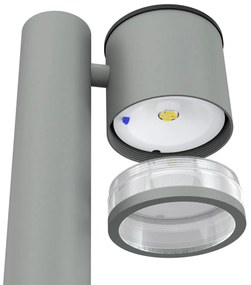 Paletto da Giardino Solare Grigio da 100cm IP54 in Alluminio Colore Bianco Naturale 4.000K