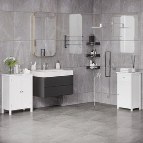 Mobiletto da Bagno con Anta e Cassetto Bianco 43x34x77 cm...