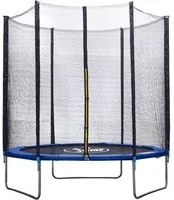 Trampolino Tappeto Elastico 183x200 cm in Acciaio con Rete di Protezione Nero e Blu