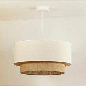 Duolla - Lampadario a sospensione con filo BOHO 1xE27/40W/230V diametro 45 cm color crema/marrone