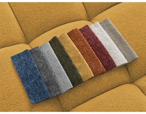 Divano angolare color senape allungabile e con contenitore (penisola a destra/chaise lounge) con rivestimento in ciniglia Everest – Bobochic Paris