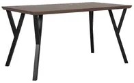 Tavolo da pranzo Piano in legno scuro Gambe in metallo Nero 140 x 80 cm 6 posti rettangolare industriale