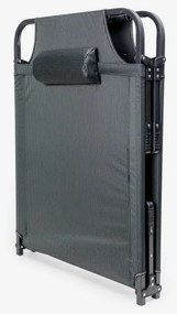 Lettino da campeggio pieghevole con materasso grigio