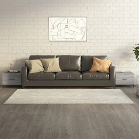 Tavolini salotto gambe in metallo 2pz grigio sonoma 50x50x40 cm