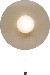 Applique da Parete G9 Ø300mm in Pietra con Interruttore a Catena