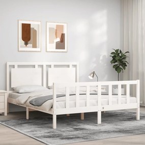 Giroletto Senza Materasso Bianco 160x200 Cm Legno Massello Pino /