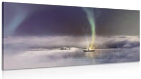 Quadro su tela – Aurora boreale sopra il lago ghiacciato