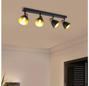 Brilagi - Faretto ODENSE 4xE14/10W/230V legno di caucciù/nero