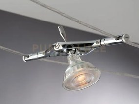 Sistema cavi tesi 500cm cromo 5 luci attacco mr16 max 9w driver 50w...