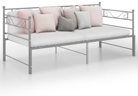 Telaio divano letto estraibile grigio in metallo 90x200 cm
