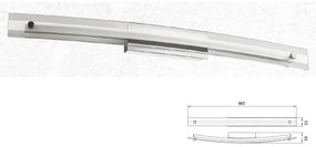 Applique Lampada Led Da Parete o Soffitto Moderna Designer Bend 18W Con Vetro Lunghezza 985mm 4000K Per Specchio Bagno SKU-3897