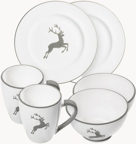 Set da colazione fatto a mano Grauer Hirsch, 2 persone, set da 6