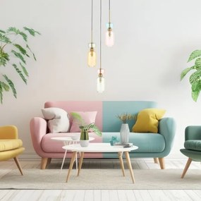 Lampadario a sospensione con filo MOLLY 3xE14/40W/230V diametro 38 cm colorato