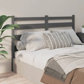 Testiera per letto grigia 146x4x100cm in legno massello di pino