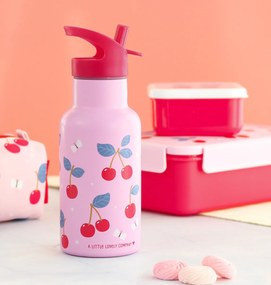 A Little Lovely Company - borraccia in acciaio inox, 350 ml - ciliegie